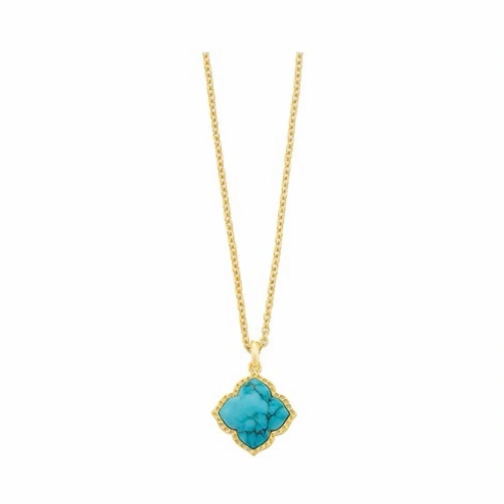 Kendra Scott Mallory Pendant Gold Necklace with Turquoise Pendant - Picture 1 of 5